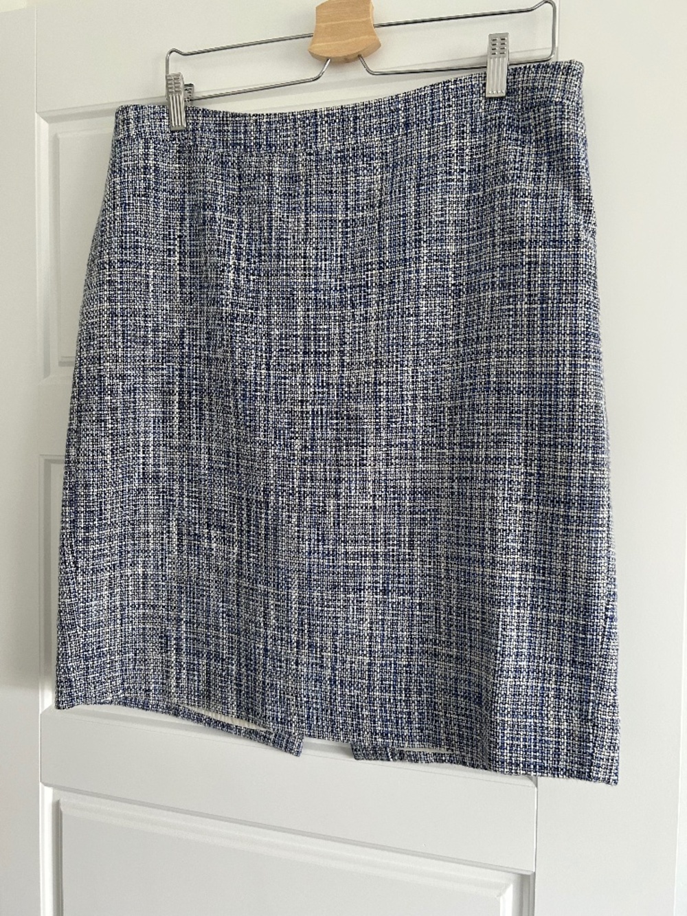 J. Crew blue summer tweed pencil skirt